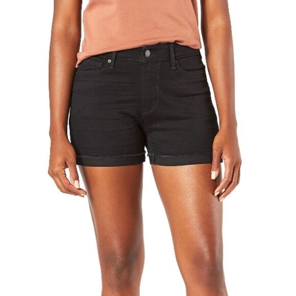 Signature by Levi Strauss & Co. Women's 4 Black Cuffed Short - Picture 1 of 5